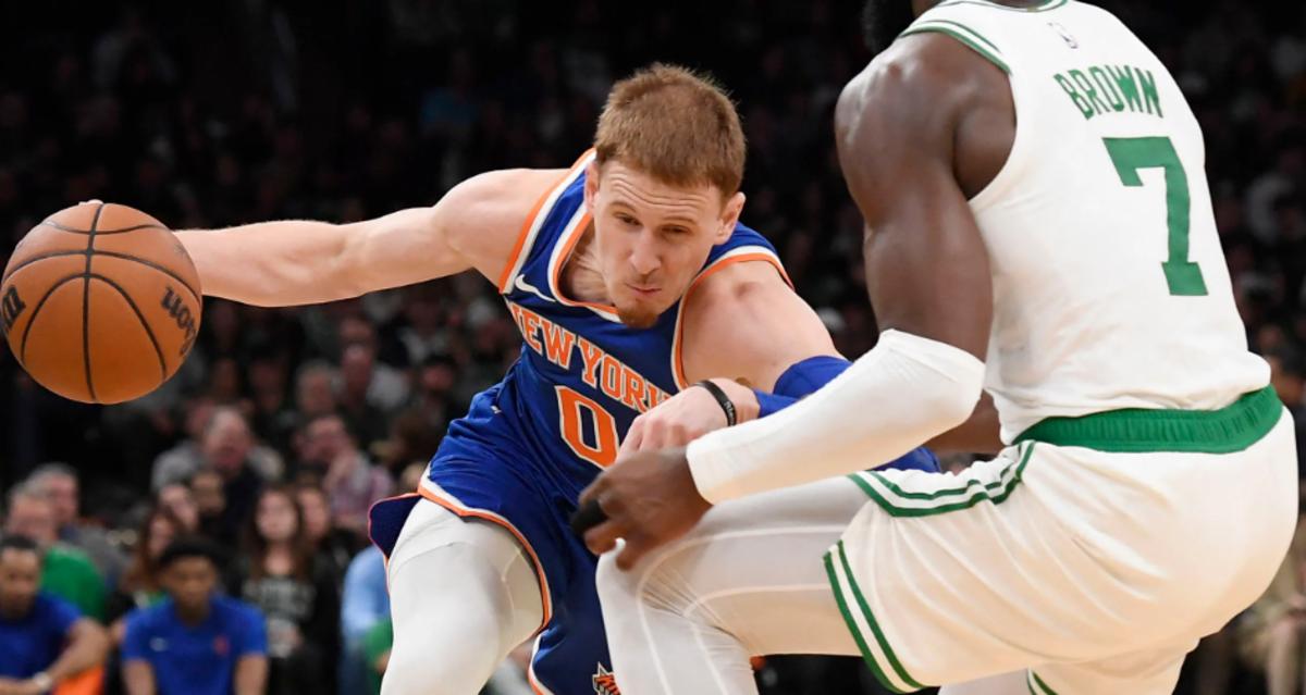 DiVincenzo, seen during the 2023 preseason, was the headlining import of the Knicks' offseason